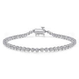 White 14 Karat Lusso Collection, Buttercup Set Tennis Bracelet Length 7 With = 1.01Tw Round G/H Si2 Diamonds