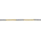 Yellow 14 Karat Bujukan Collection, Beaded, And Bar Stations Tennis Bracelet Length 7 With = 0.53Tw Round G/H Si2 Diamonds