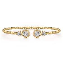 Tt 14 Karat Bujukan Collection, Cluster Bezels Bracelet Length 6.25 With = 0.27Tw Round G/H Si2 Diamonds