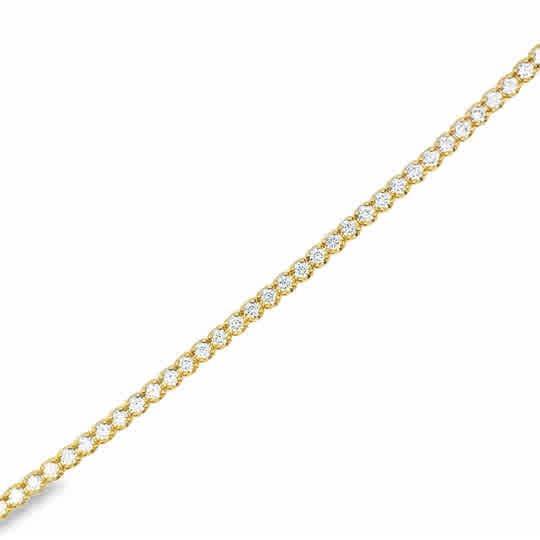 Yellow 14 Karat Traditional Prong Set Bracelet Length 7 = 3.00tw Round H/I SI2 Diamonds