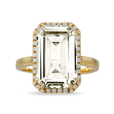 Lady's Yellow 18 Karat Emerald Halo Fashion Ring Size 6.5 one 6.2ct Emerald White Topaz
38 0.17tw Round G/H SI1 Diamonds