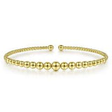Yellow 14 Karat Graduating Beads, Bujukan Bracelet Length 6