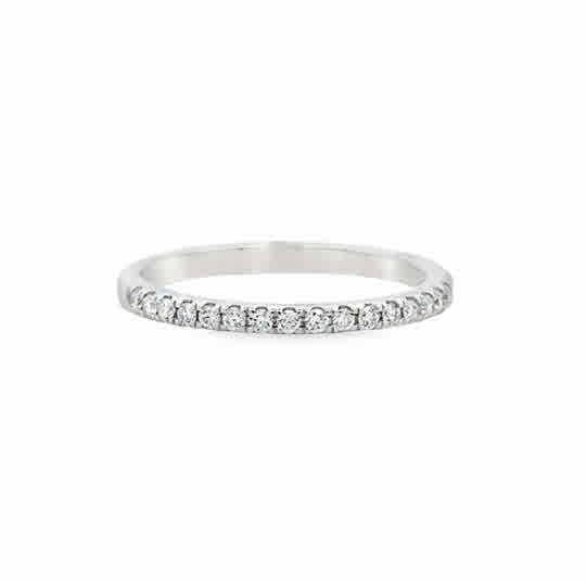 Lady's White 14 Karat Prong Set Lab Created Ring With 19 = 0.23Tw Round G/H Vs2 Diamonds