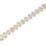Lady's Yellow 14 Karat Bezel Set Lab Created Bracelet Length 7 With 40 7.75Tw Oval G/H Si1 Lab Created Diamonds