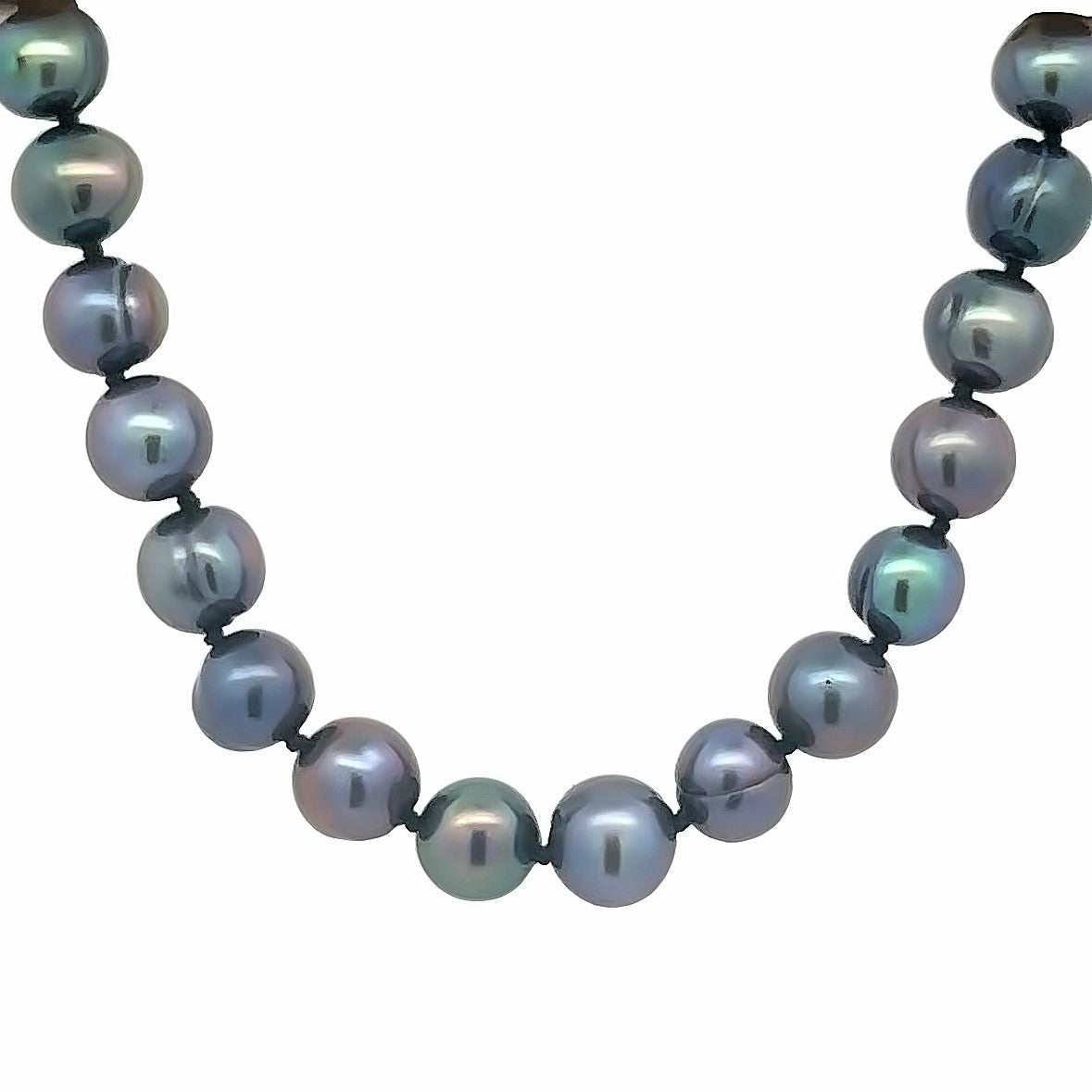 Lady's White Sterling Silver Single Strand, Knotted Freshwater Necklace Length 18 7.00-8.00mm Potato Pearls