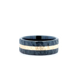 Gent's Black/Yellow Ceramic/14K 8Mm Flat, With 2Mm Inlay Gents Ring Size 9