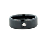 Gent's Black Ceramic Satin 8Mm, With Bezel Set Gents Ring Size 10 one 0.06ct Round G/H SI1 Diamond