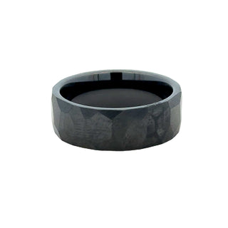 Gent's Black Ceramic 8Mm Flat Chisel Gents Ring Size 10.5