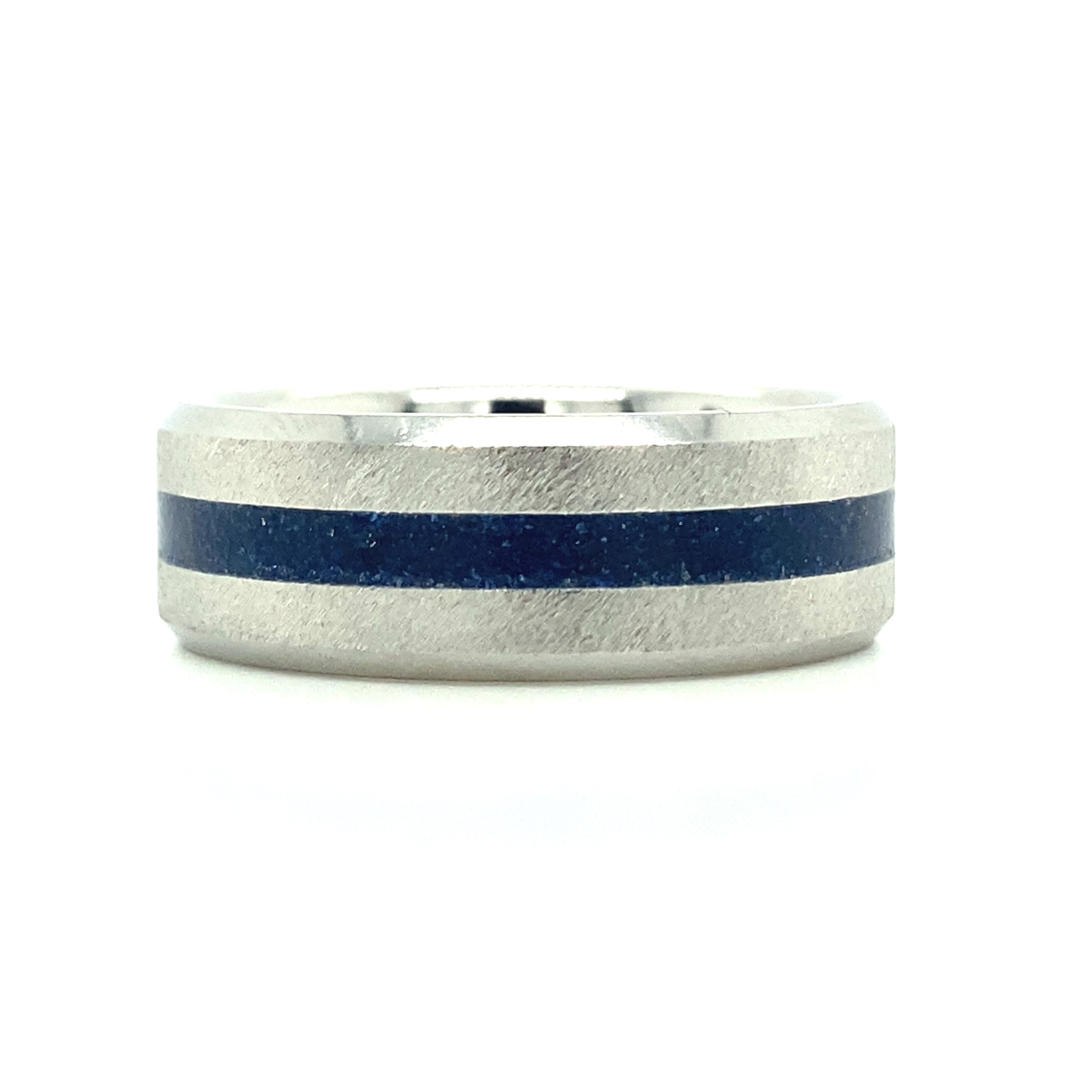2mm Lapis Grain, in 8mm Beveled Edge Band