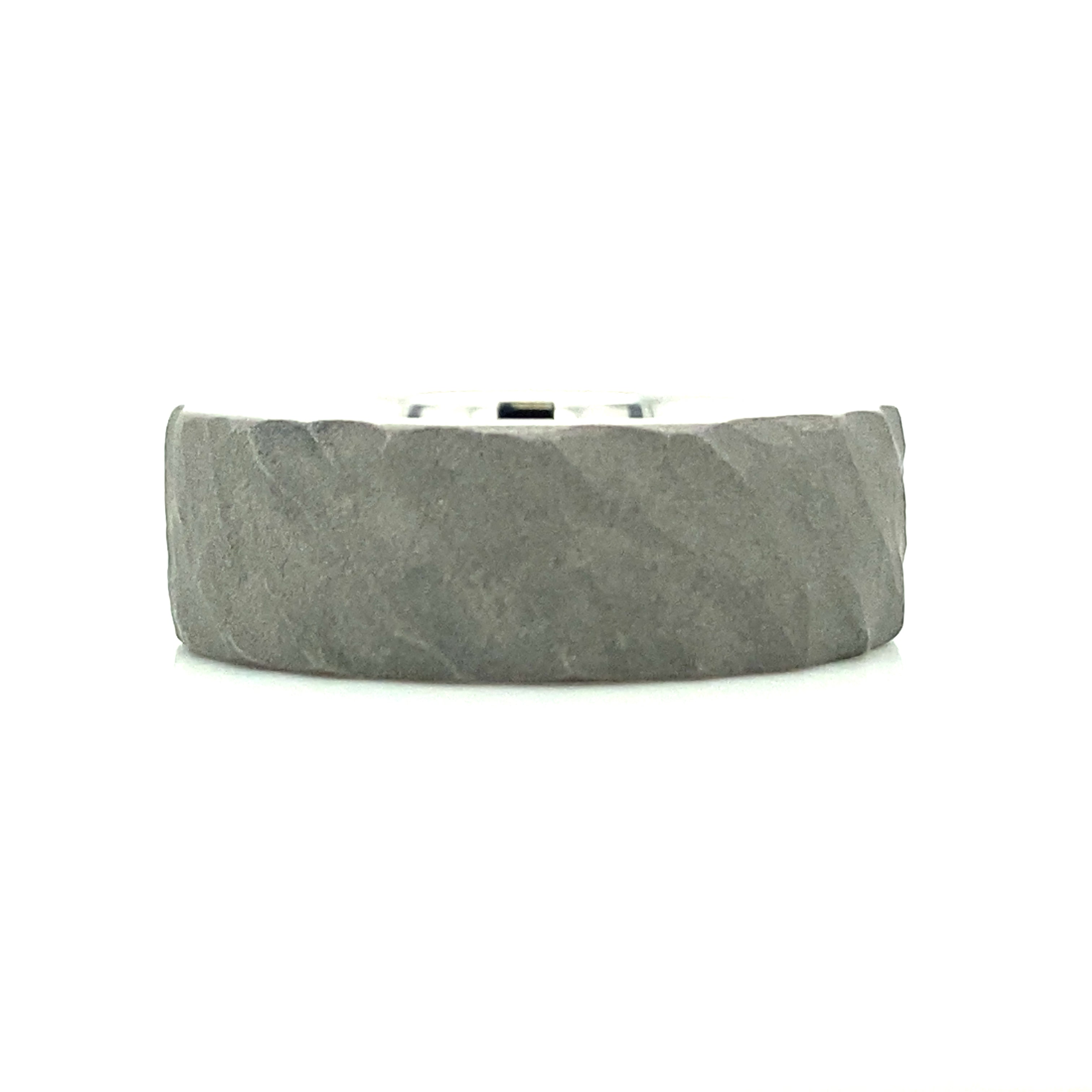 White Sandblast Serinium 8Mm Flat Thor Wedding Band Size 10