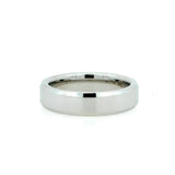White Serinium Polish 6Mm Bevel Wedding Band Size 10.5