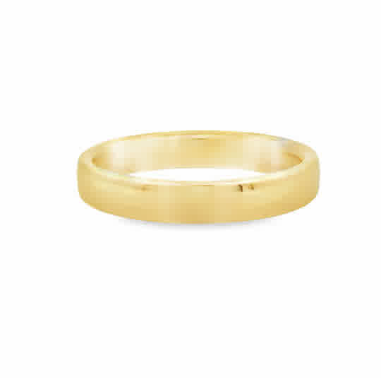 Gent's Yellow 14 Karat 4Mm European Fully Round, Comfort Fit Wedding Band Size 10