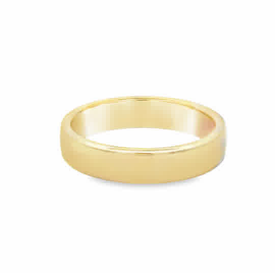 Gent's Yellow 14 Karat 5Mm European Fully Round, Comfort Fit Wedding Band Size 10