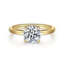 Yellow/White 14 Karat Solitaire Remount Size 6.5 With One 2.00Ct R Cubic Zirconium