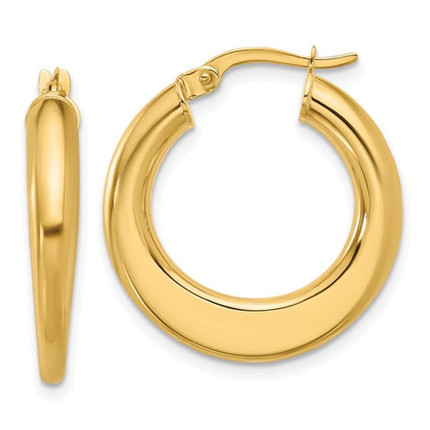 Lady's Yellow 10 Karat Modern Hoop Earrings