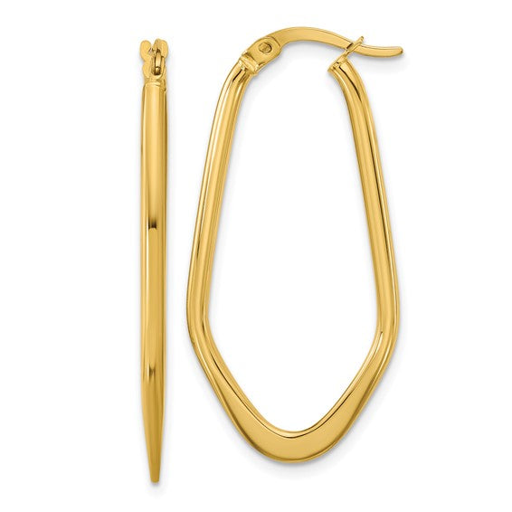 Lady's Yellow 14 Karat Modern Oval Earrings