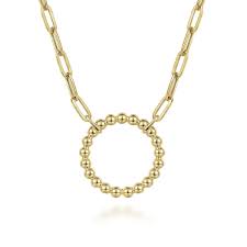 Yellow 14 Karat Bujukan Circle With Chain Length 17
