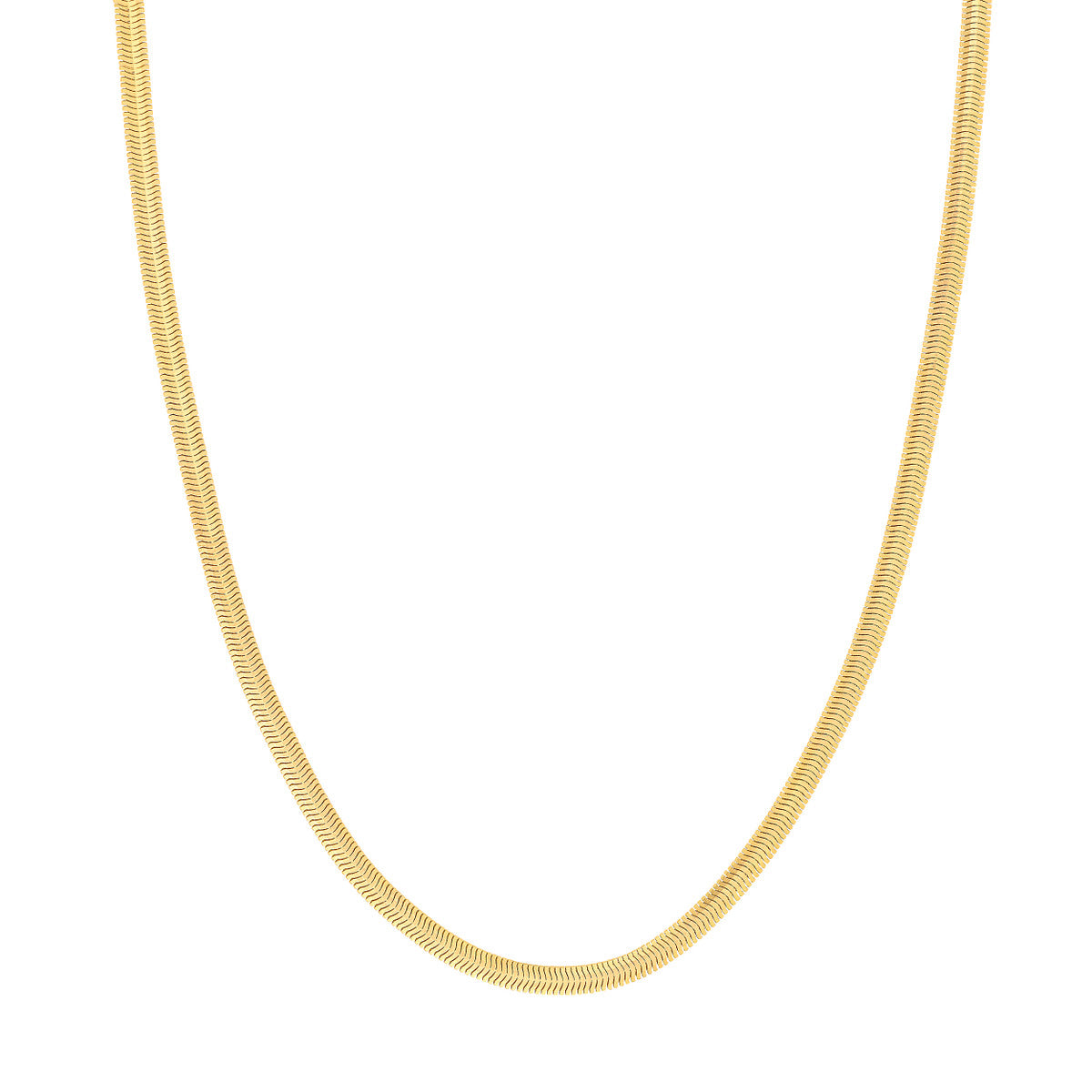 Yellow 14 Karat Diamond Cut 4.2Mm Hollow Snake Chain Length 16