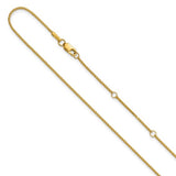 Yellow 14 Karat 1Mm Adjustable Diamond Cut Spiga Chain Length 18 (16+2)
