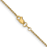 Yellow 14 Karat 1.4Mm Round Cable Chain Length 18