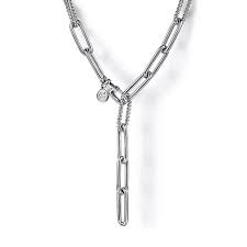 White Sterling Silver Bujukan Collection, "Y" Chain Length 20