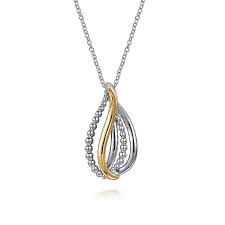 Tt Sterling Silver/14Kt Bujukan Collection, Multi Row Teardrop Chain Length 17.5