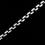 White Sterling Silver 7.2Mm Geometric Link, Large Bracelet

A lovely bracelet, this is our take on a classic that is an essential piece on the wrist, worn solo or stacked with other pieces. The complex geometry of each link presents as a simple, timeles
