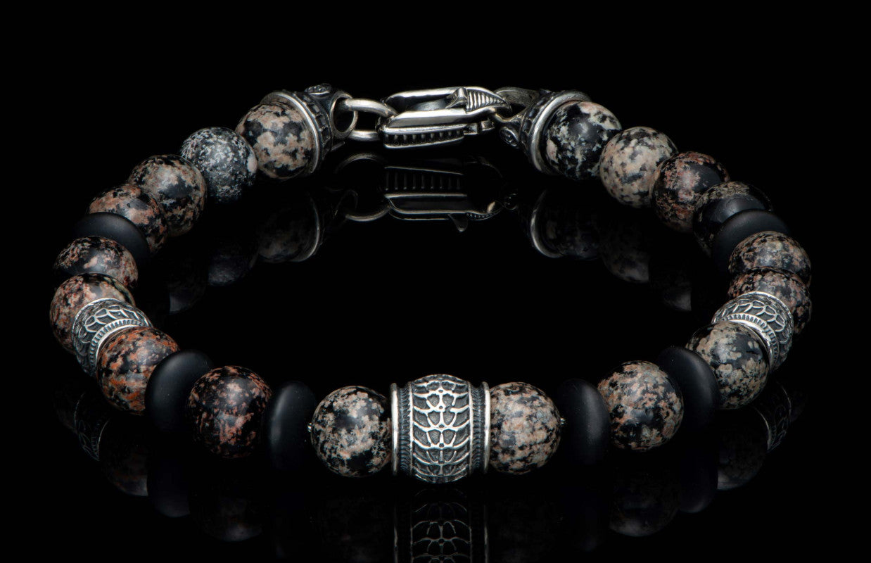 William Henry Newport, Red Obsidian Sterling Silver Bracelet