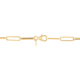 Yellow 14 Karat 3.9Mm Hollow Paperclip Chain Length 18