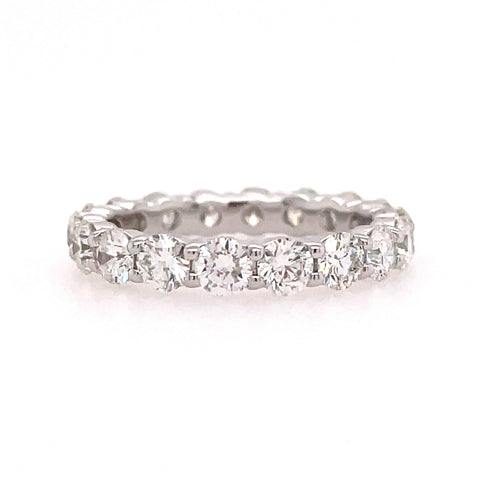 Lady's White 18 Karat Shared Prong Eternity Anniversary Ring Size 6 With 18=2.74Tw Round G/H Si2 Diamonds