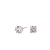 Lady's White Polished 14 Karat Four Prong Stud Earrings With 2=0.30Tw Round J/K I1 Diamonds