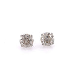 Lady's White 14 Karat Four Prong Studs Earrings With 2 0.98Tw Round J/K I2 Diamonds