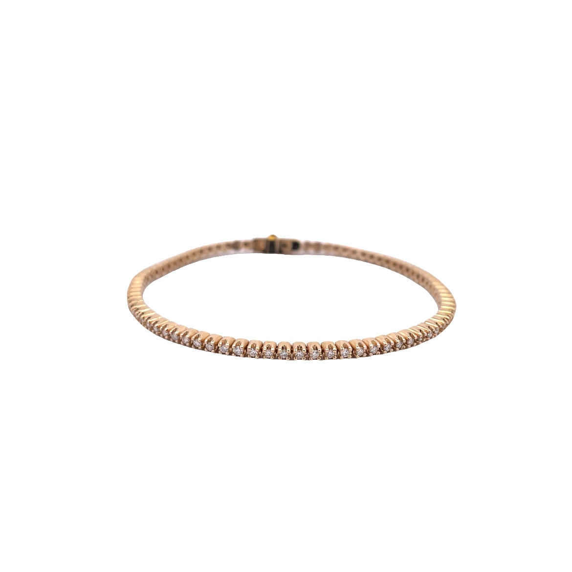 Lady's Yellow 14 Karat Straight Line Bracelet With 80=0.96Tw Round H/I Si2 Diamonds