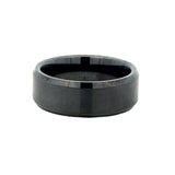 Gent's Black Black Diamond Ceramic 8Mm Beveled Edge Gents Ring Size 10.5