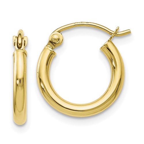 Lady's Yellow Polished 10 Karat Smooth Earrings