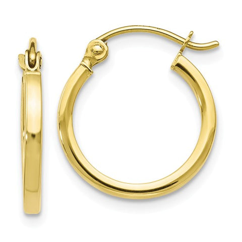 Lady's Yellow 10 Karat Hinged Hoop Earrings