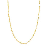 Yellow Polished 14 Karat 3.9Mm Hollow Paper Clip Chain Chain Length 24
