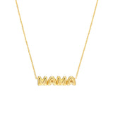 Yellow 14 Karat "Mama" Puff, Adjustable With Pear Lock Chain Length 18