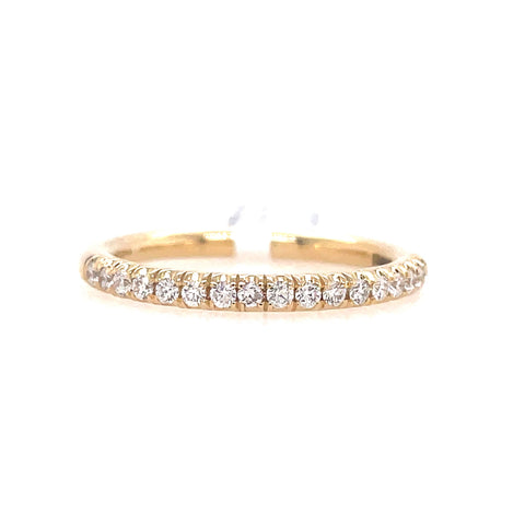 Lady's Yellow 14 Karat Half Anniversary Anniversary Ring Size 6 With 17 0.22Tw Round G/H Si1 Diamonds