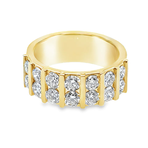 Lady's Yellow 18 Karat Fashion Ring Size 5.5 With 14 = 1.57Tw Round Diamonds