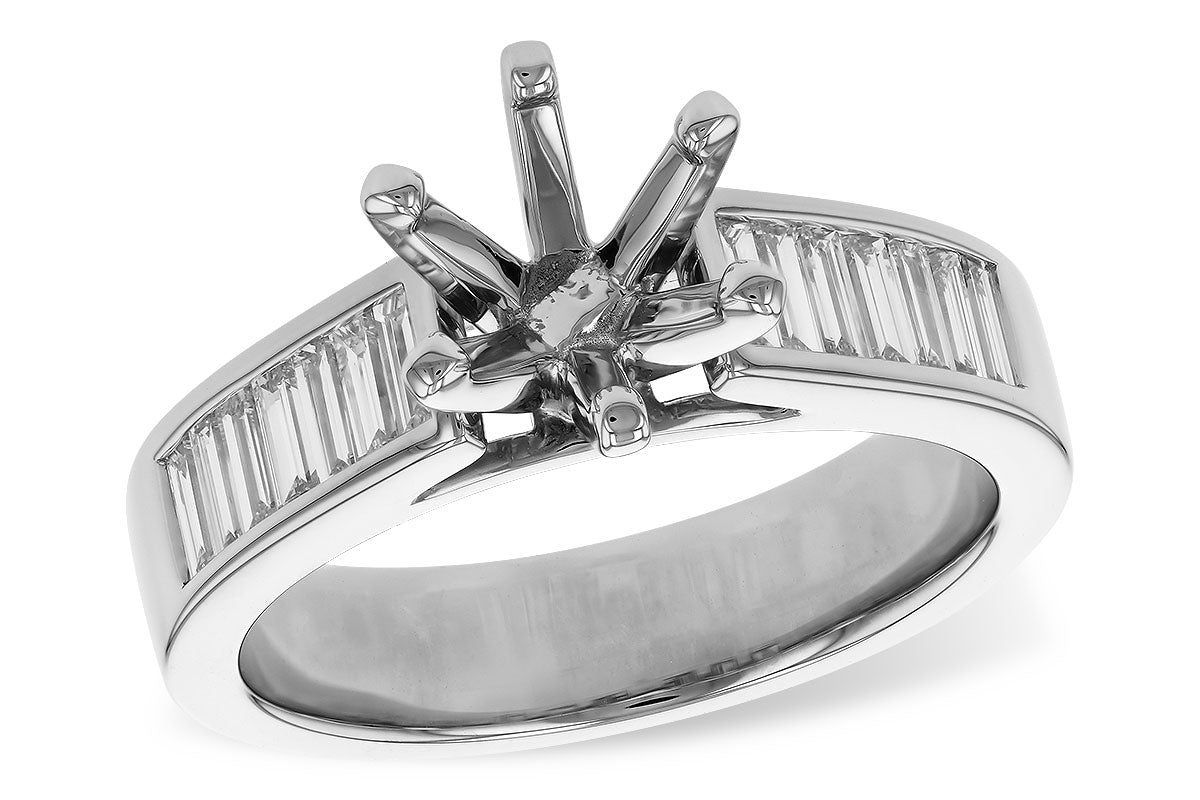 White 14 Karat Cathedral Ring 0.5tw Baguette G/H VS2 Diamonds