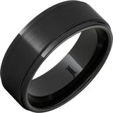 Gent's Black Diamond Ceramic Satin 8Mm Gents Ring Size 10