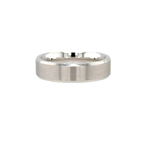 Gent's White 10 Karat 6Mm Beveled Edge, 2.2Mm Thickness Wedding Band Size 10