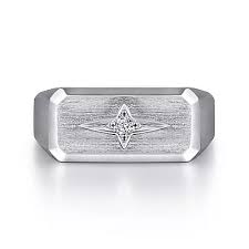 White Ss North Star Ring Size 10 With 0.07Tw Round H/I Si2 Diamonds