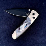 William Henry Knife A200 expands on our tradition of fine folding knives with a design that has a little attitude, a lot of finesse, and remarkable utility in a compact and lightweight package. Each blade is crafted from CPM 20-CV stainless steel honed to