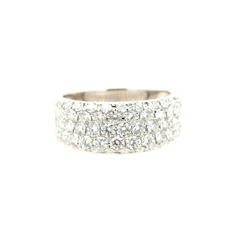 Lady's White 18 Karat Pave' Band Anniversary Ring Size 6.5 With 1.46Tw Round G/H Vs2 Diamonds