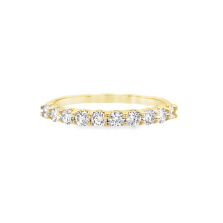 Lady's Yellow 14 Karat "U" Basket Shared Prong Anniversary Ring Size 6 With 10=0.45Tw Round G/H Si1 Diamonds