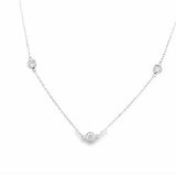 Lady's White 14 Karat Bezel, Diamond By The Inch Necklace Length 18 10 = 1.00tw Round H/I I1 Diamonds