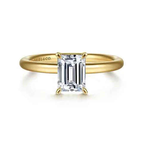 Yellow 14 Karat Solitaire Remount Size 6.5 With One 2.00Ct E Cubic Zirconium