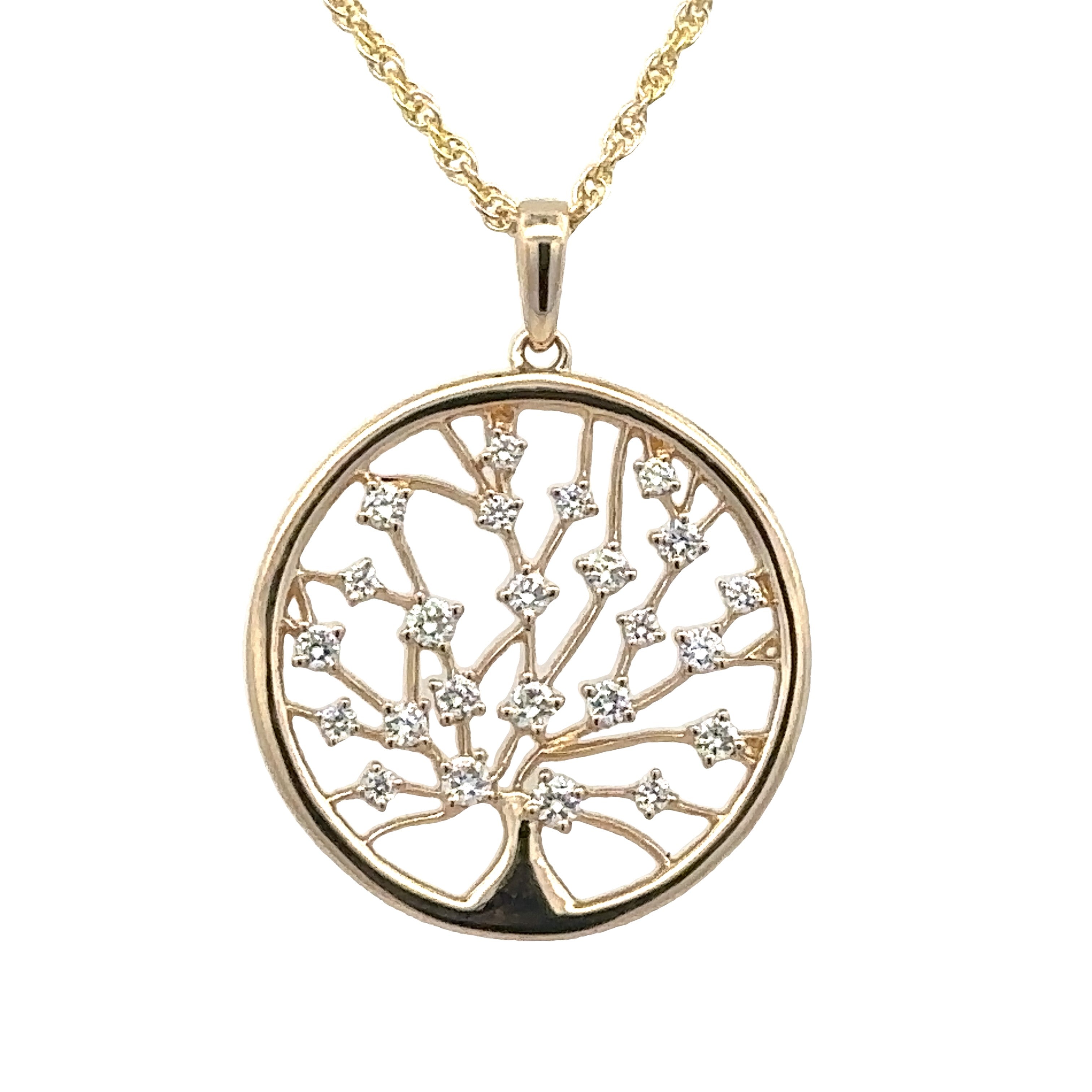 Tree Medallion Necklace | 14k Yellow